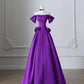 Purple Satin Elegant Long Prom Dress Evening Dress Graduation Dress nv4333