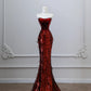 Burgundy gorgeous shiny mermaid elegant long prom dress evening dress graduation dress nv4335