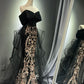 Robe de bal longue noire et dorée NV6623