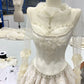 Robe de bal courte en satin blanc et dentelle transparente, avec perles et perles, robe d'anniversaire, nv4522
