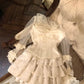 Robe de bal courte en satin blanc et dentelle transparente, avec perles et perles, robe d'anniversaire, nv4522