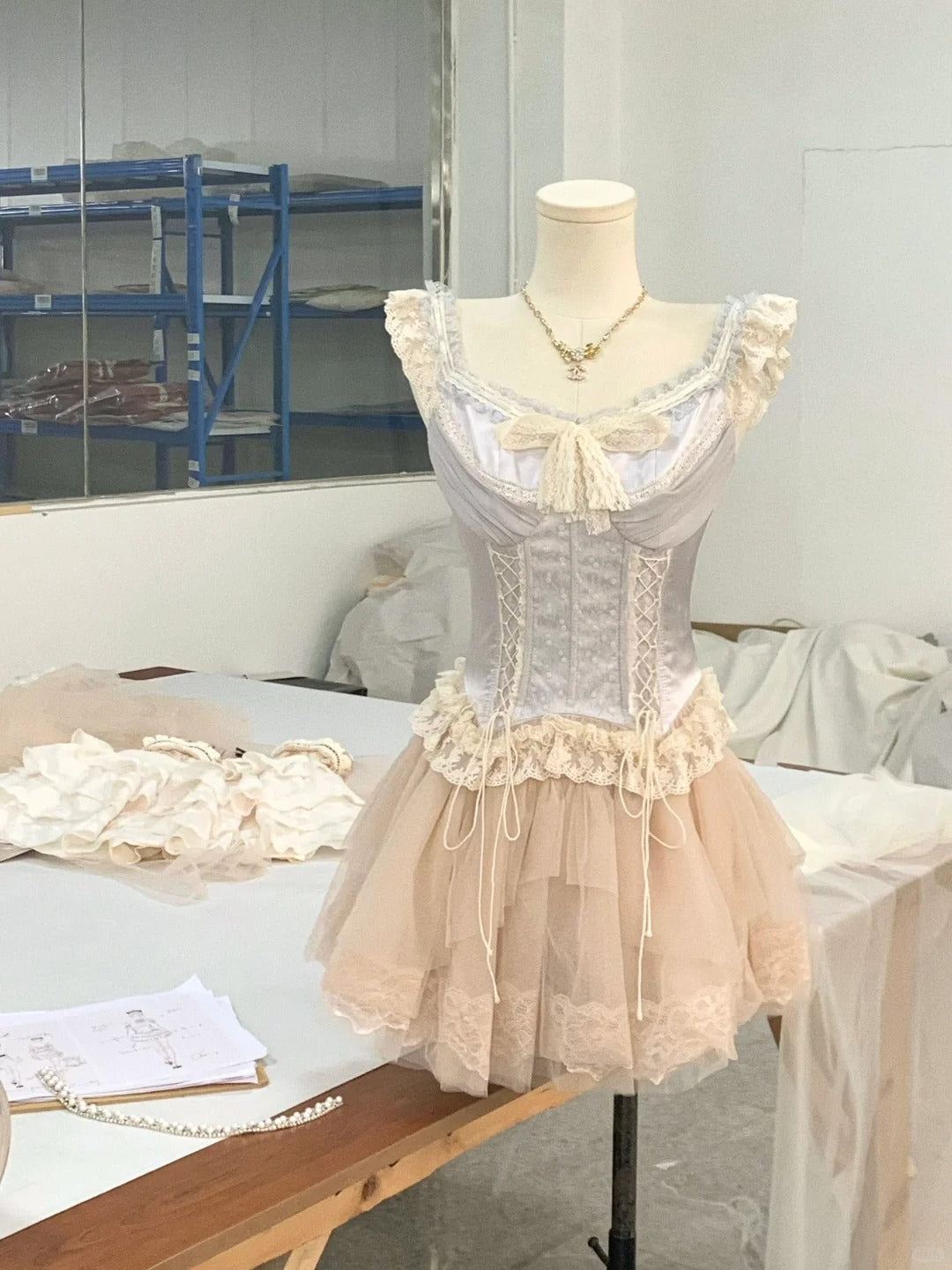 Robe de soirée courte en satin et tulle bleu clair, en dentelle douce, robe de bal, robe d'anniversaire, nv4520