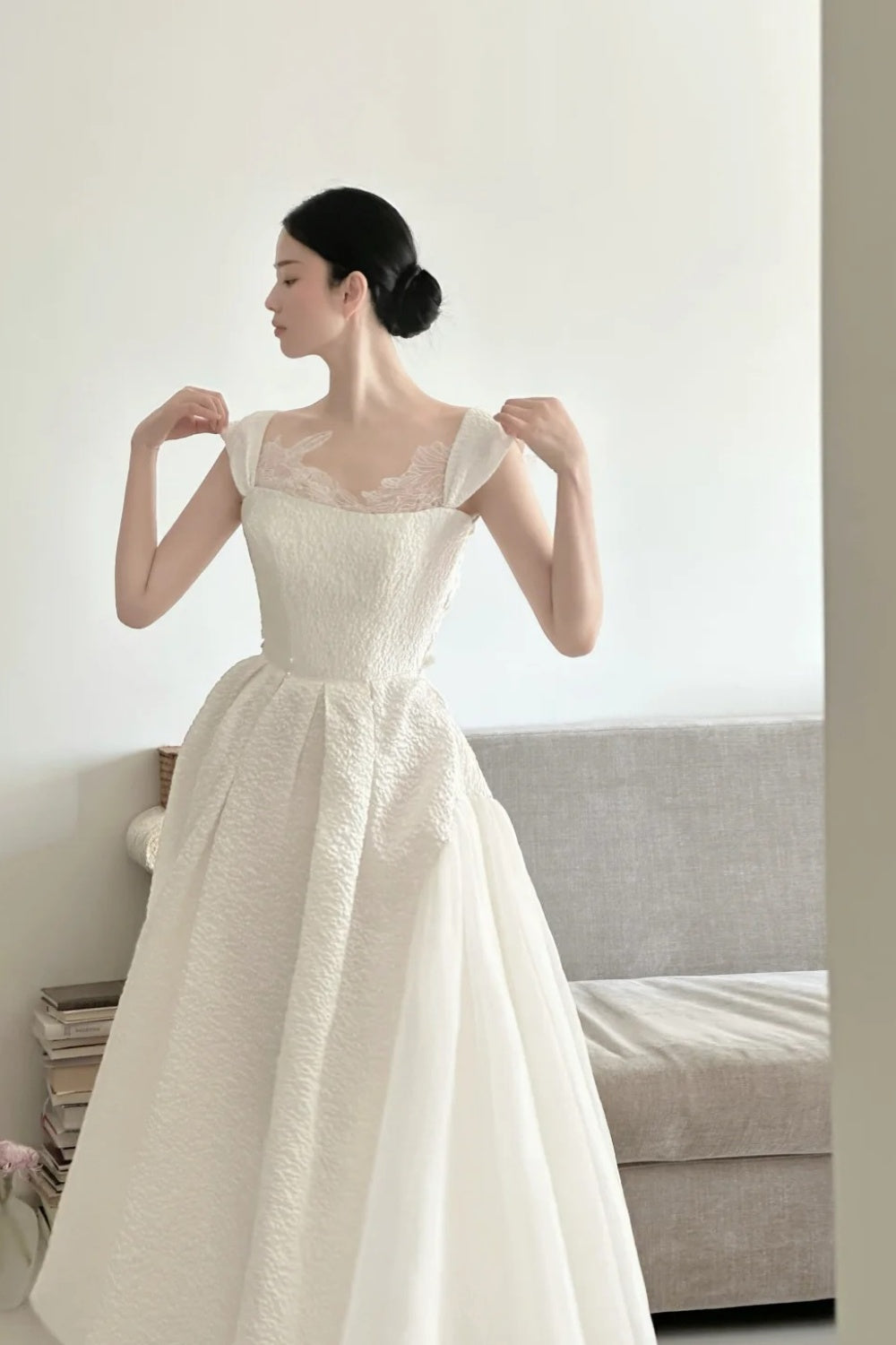 Weißes langes Feenkleid NV6664