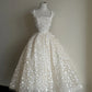 Robe de soirée blanche magnifique, élégante et longue, en tulle floral exquis, nv4068