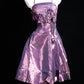 Robe de soirée courte en satin violet à fleurs, robe de banquet, robe de fête d'anniversaire, robe de soirée nv4567