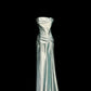 Mintgrünes, schlichtes, elegantes, langes Satin-Ballkleid, Abendkleid, Partykleid, NV4119