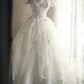 Robe de soirée longue en tulle à fleurs blanches et douces, robe de soirée nv4691