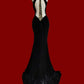 Une magnifique robe de bal sirène noire à paillettes, scintillante et élégante, pour une robe de soirée. nv5223