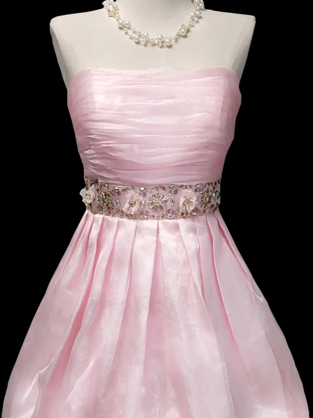 Rosa Perlen Mode Chiffon Kurzes Homecoming Kleid Geburtstagskleid nv5240