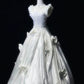 Ivory White Vintage Elegant Long Satin Lace Ball Gown Evening Dress Party Dress Wedding Dress Princess nv4120