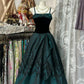 Grünes Vintage Langes/Kurzes Satin Homecoming Kleid Ballkleid Partykleid nv4308