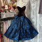 Robe de soirée courte à fleurs bleues, robe d'anniversaire, robe de soirée nv4368