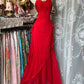 Robe de soirée longue en mousseline de soie, élégante et simple, style vintage, rouge, nv4623