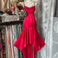 Robe de soirée courte rouge à la mode, robe d'anniversaire, robe de soirée nv4369