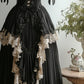 Robe de soirée longue noire vintage en tulle et dentelle, tenue de bal, d'anniversaire, nv4718