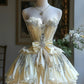 Gelbes kurzes Heimkehrkleid aus Spitzentüll, Ballkleid, Abendkleid, Geburtstagspartykleid, NV4717