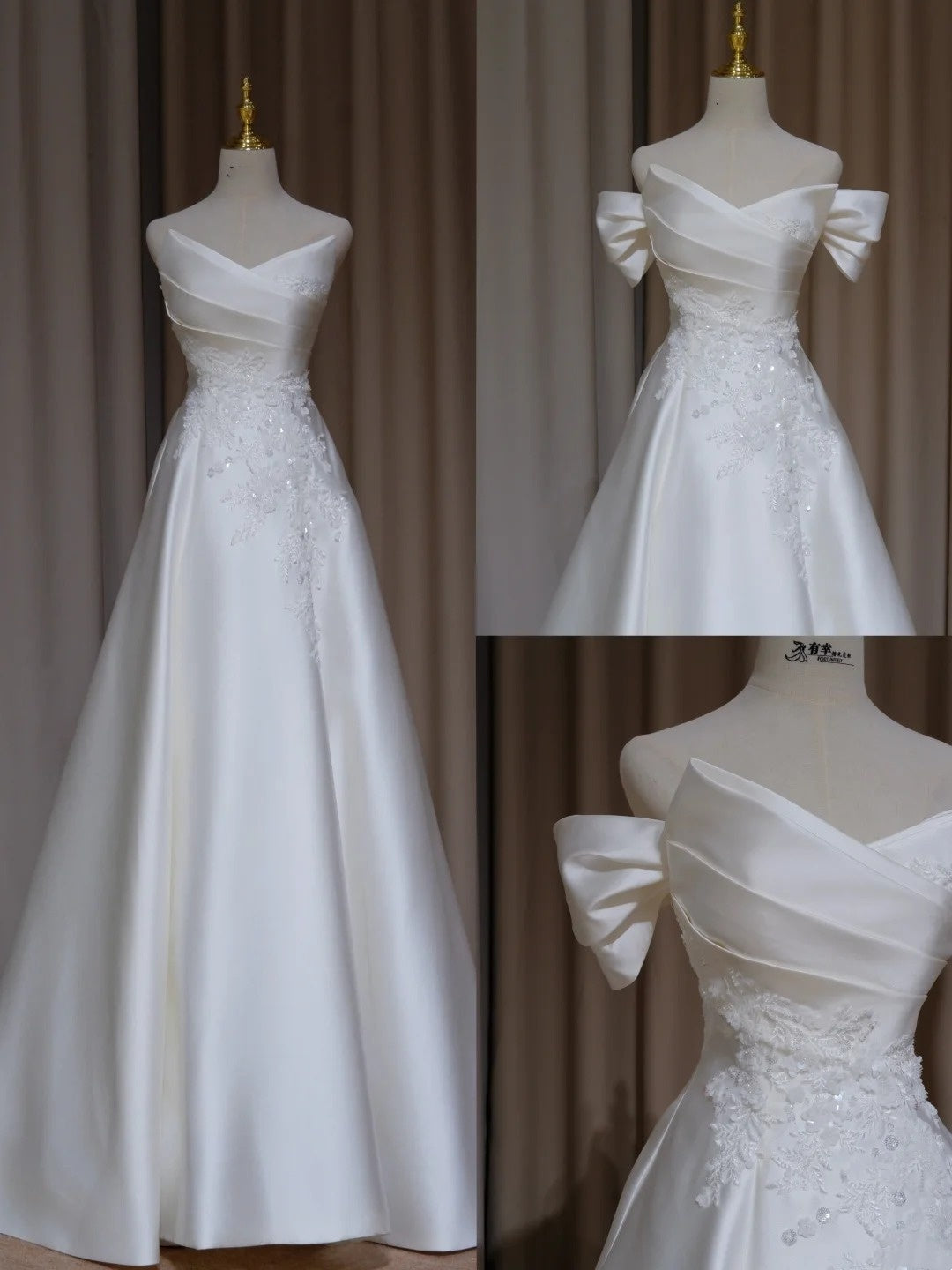NiceVestidos – Elegantes langes Ballkleid mit zarter weißer Perlenstickerei, Abendkleid NV5992