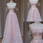 NiceVestidos – Rosa Pailletten-langes, schimmerndes Abendkleid NV5995
