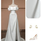 White Elegant Fashion Long Satin Prom Dress Evening Dress Party Dress nv4737
