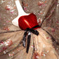 Rotes Tube-Top mit Blumenmuster, elegant, modisch, lang, Tüll, Ballkleid, Abendkleid, Partykleid, NV4746