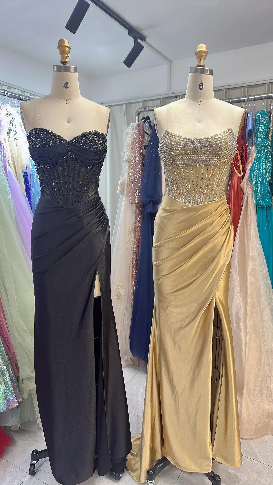 Neues, modisches, langes, figurbetontes Satin-Abendkleid, Brautjungfernkleid, Abschlusskleid NV6637