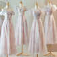 Robe de demoiselle d'honneur longue en tulle, élégante et romantique, rose et violet, robe de bal, robe de soirée, robe de remise de diplôme, robe de bal nv4041