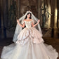 Sleeping Rose in a European Castle 🐚🤍🦢 Langes Vintage-Brautkleid NV6653