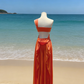 Vibrant Orange Matte One-Shoulder Twist Knot Backless Gown - Luxury Sash Draped Maxi Dress NV6783