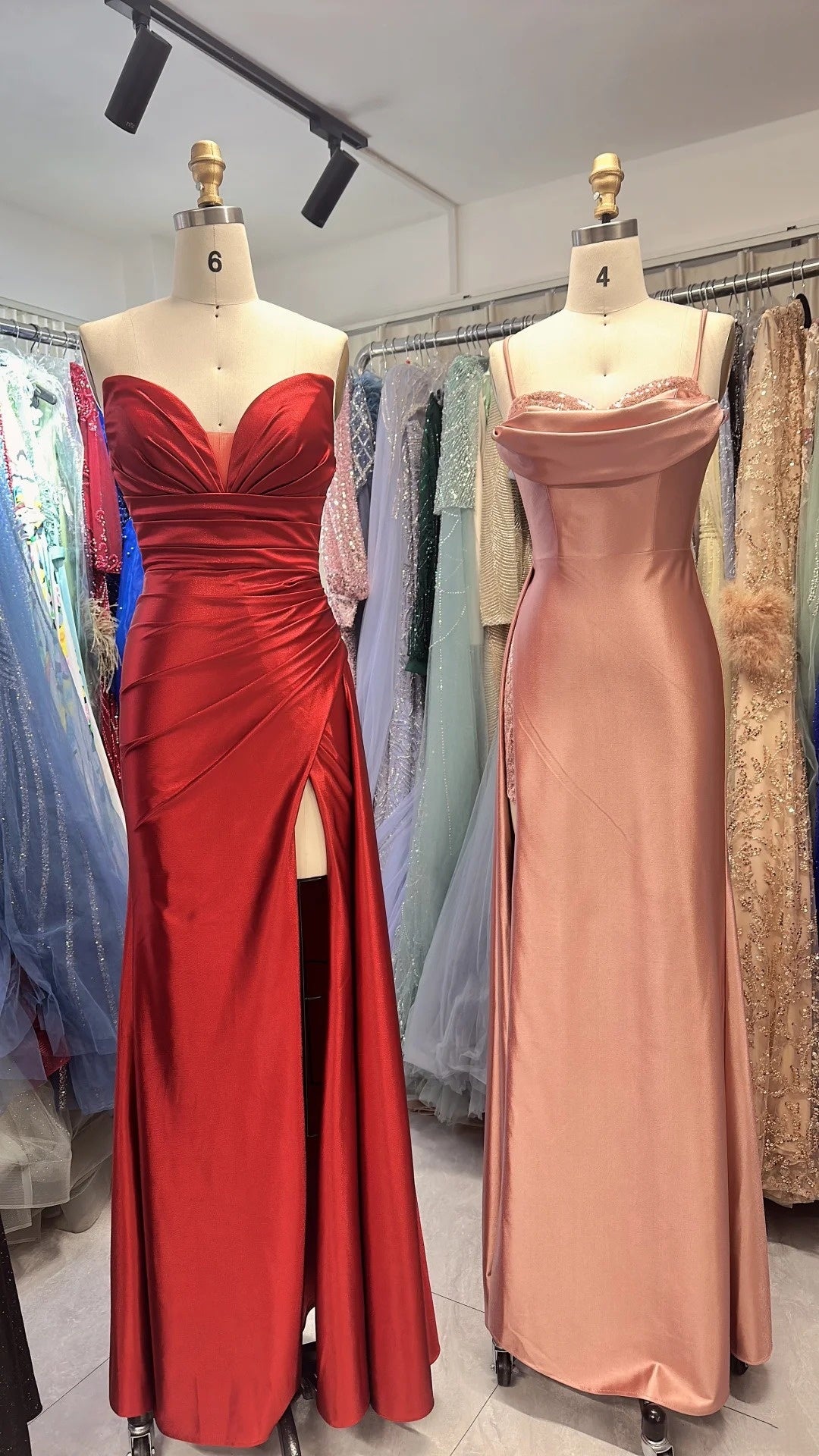 Neues, modisches, langes, figurbetontes Satin-Abendkleid, Brautjungfernkleid, Abschlusskleid NV6639