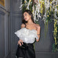 Schwarz-weißes, schickes, modisches, kurzes Ballkleid mit herzförmigem Ausschnitt, Partykleid, Homecoming-Kleid, NV2178