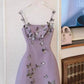 Robe courte de soirée papillon violette, robe de fête d'anniversaire nv5061