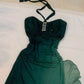 Green Gradient Fashion Strapless Rhinestone Long Tulle Ball Gown Evening Dress Party Dress nv3267