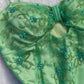 Robe de soirée longue en tulle, magnifique robe de soirée à bretelles spaghetti, motif floral délicat et vert, nv3740
