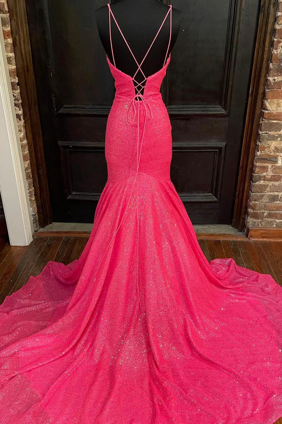 Lange Ballkleider im Meerjungfrauen-Stil mit Pailletten und V-Ausschnitt, Abend- und Partykleider nv1456