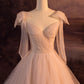V-Neck Tulle Long Ball Gown, A-Line Formal Evening Gown nv1616