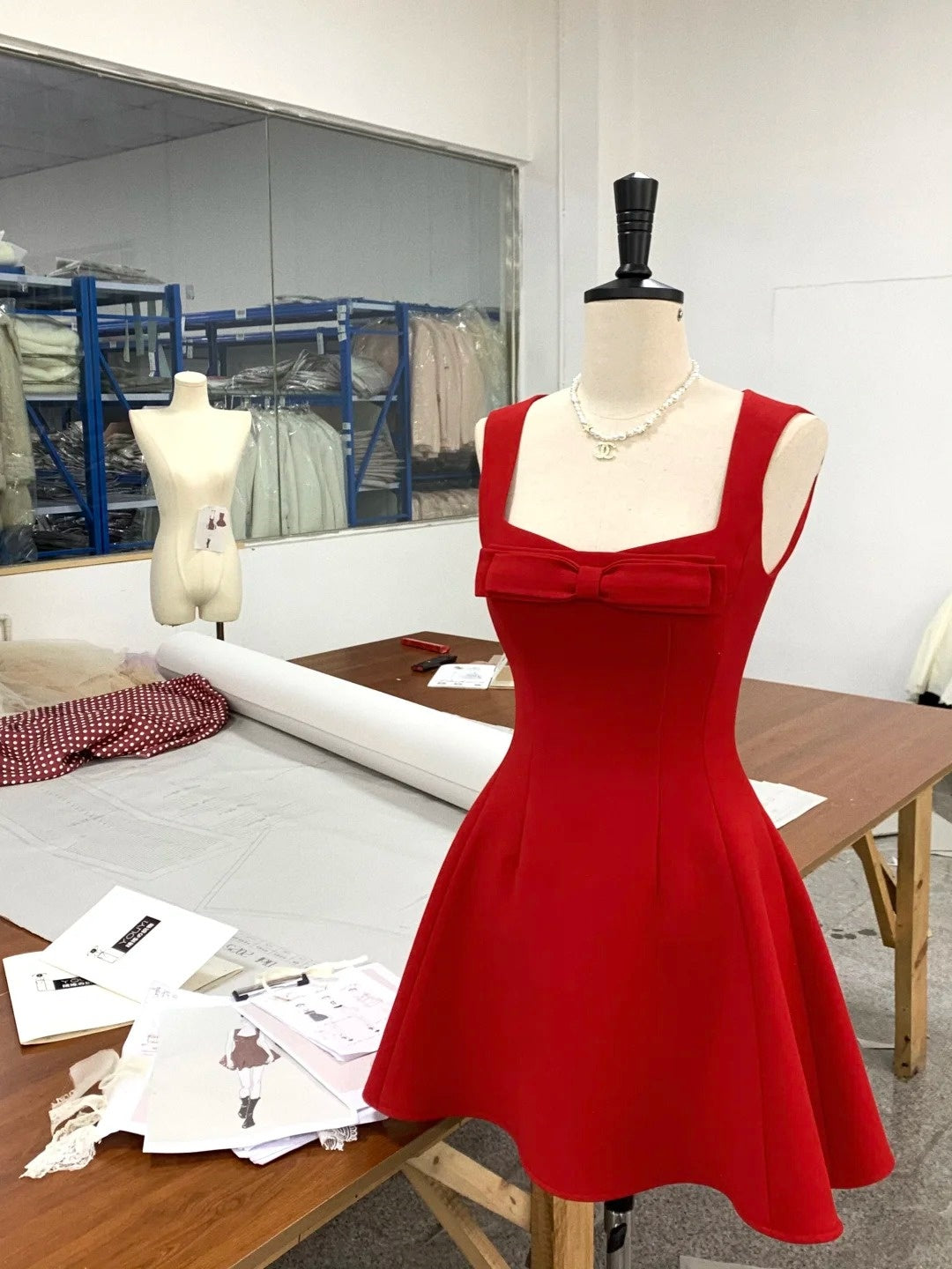 Robe de bal courte rouge/rose/blanche à nœud papillon, robe de soirée, robe d'anniversaire, nv4514