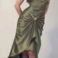 Grünes, figurbetontes, langes Ballkleid mit Spaghettiträgern, NV1965