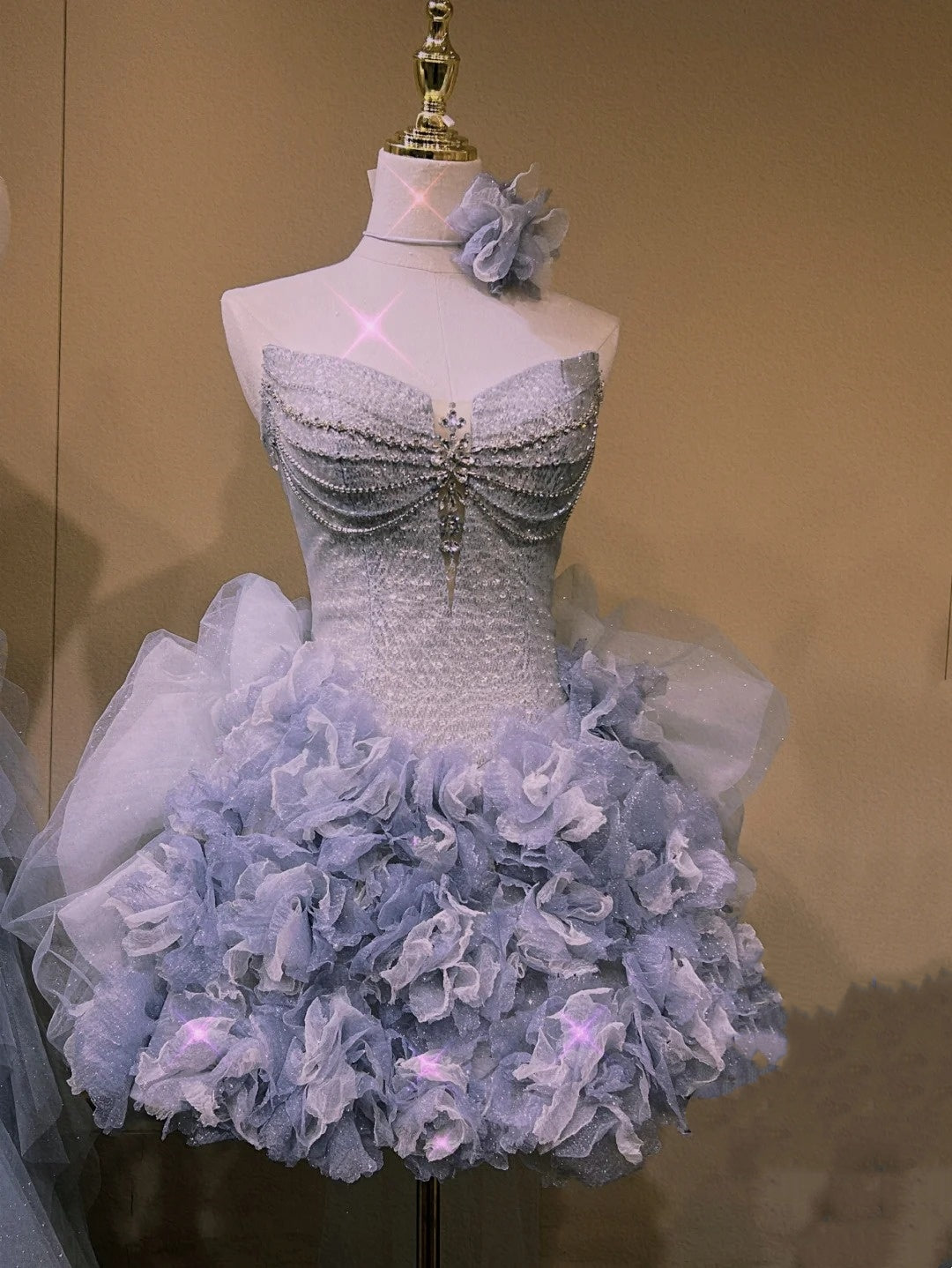 Wunderschönes, süßes, kurzes, mit Perlen besetztes Ballkleid aus Tüll, Abendkleid, Homecoming-Kleid, Geburtstagskleid, NV4786