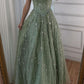 NiceVestidos--Green exquisite floral beaded sequined sparkling long prom dress ball gown NV5840