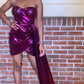 Lila trägerloses Geburtstagspartykleid, kurzes Mini-Homecoming-Kleid, Partykleid nv2261