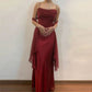 Burgund/blau schöne Mode charmante off-die-Schulter Spaghetti-Trägern lange Tüll Ballkleid Abendkleid Partykleid nv3615