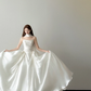 Strapless Satin Wedding Dress Cutout Corset A Line Bridal Gown  NV7114