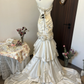 Robe de mariée longue en satin blanc ivoire à fleurs et perles, robe de soirée, nv4216