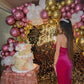 Hot Pink Einfaches elegantes langes Samt-Partykleid Geburtstagskleid Ballkleid Abendkleid nv1996