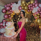 Hot Pink Einfaches elegantes langes Samt-Partykleid Geburtstagskleid Ballkleid Abendkleid nv1996