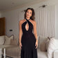 Black Fashion Lace-up Suspender Long Ball Gown Evening Dress Party Dress nv2372