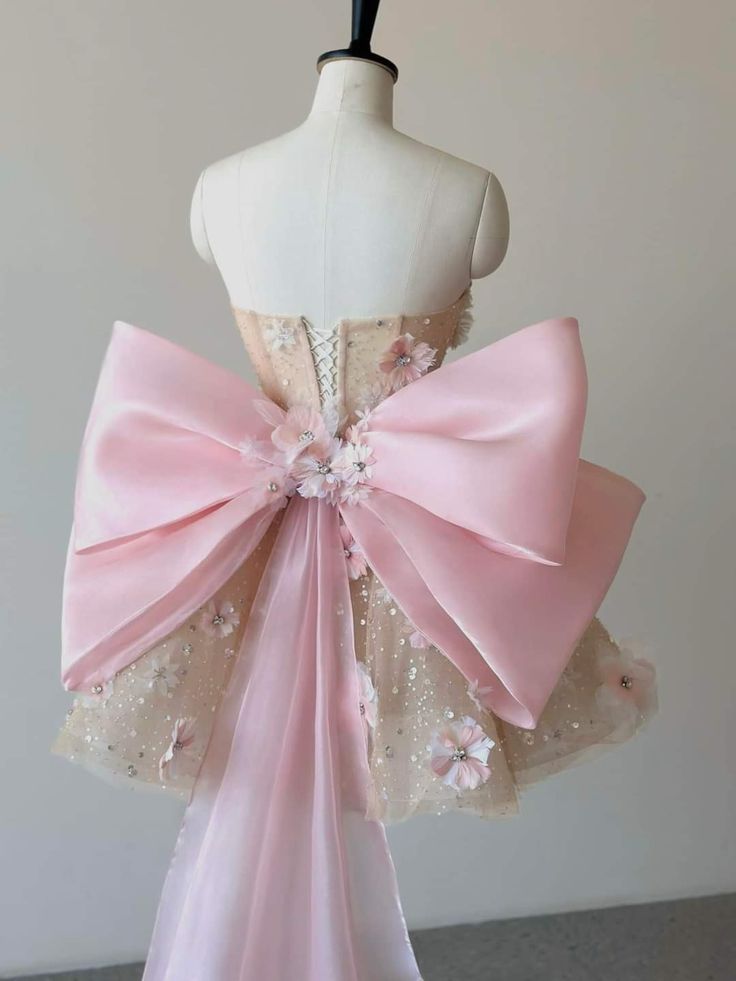Robe de soirée courte en tulle rose, douce et délicate, ornée de perles et de paillettes scintillantes, robe de bal, robe de soirée, robe d'anniversaire, nv2797