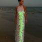 Robe de soirée longue rose à paillettes brillantes et dos nu, robe de soirée d'anniversaire nv5291