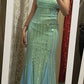 Robe de soirée sirène en tulle vert brillant, col en V, perles exquises, longueur au sol, robe de bal, robe de soirée nv3619