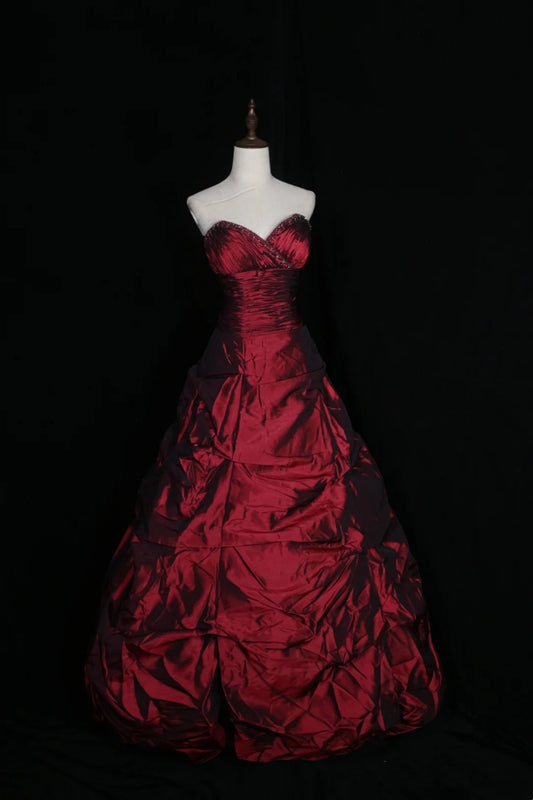 Burgundy vintage elegant ball gown/evening dress NV6862